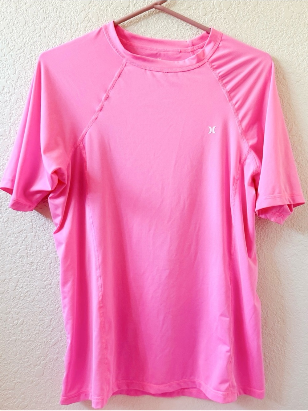 Hurley Women’s Pink Rash Guard Swim Top XL UPF